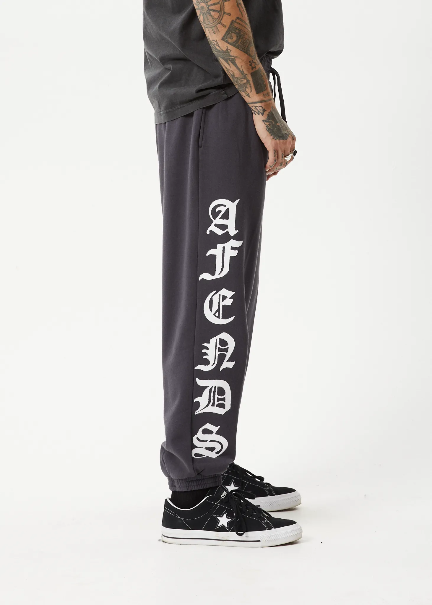 AFENDS Mens Gothic - Track Pants - Charcoal