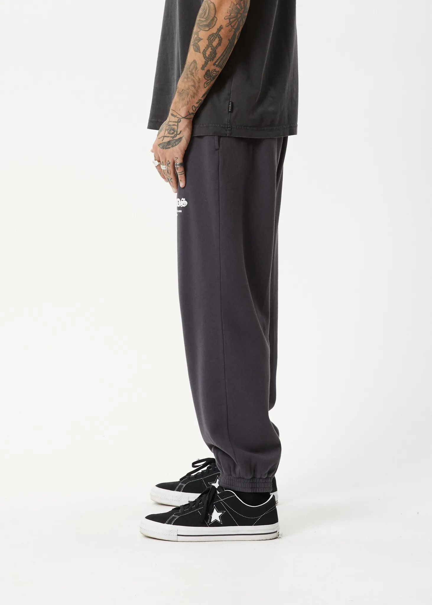 AFENDS Mens Gothic - Track Pants - Charcoal