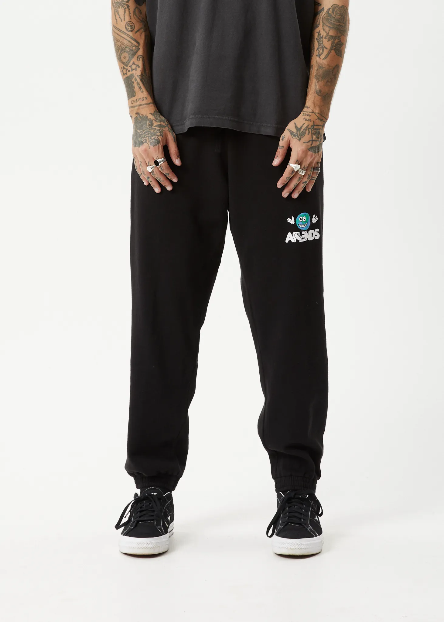 AFENDS Mens Hometown - Track Pants - BLACK