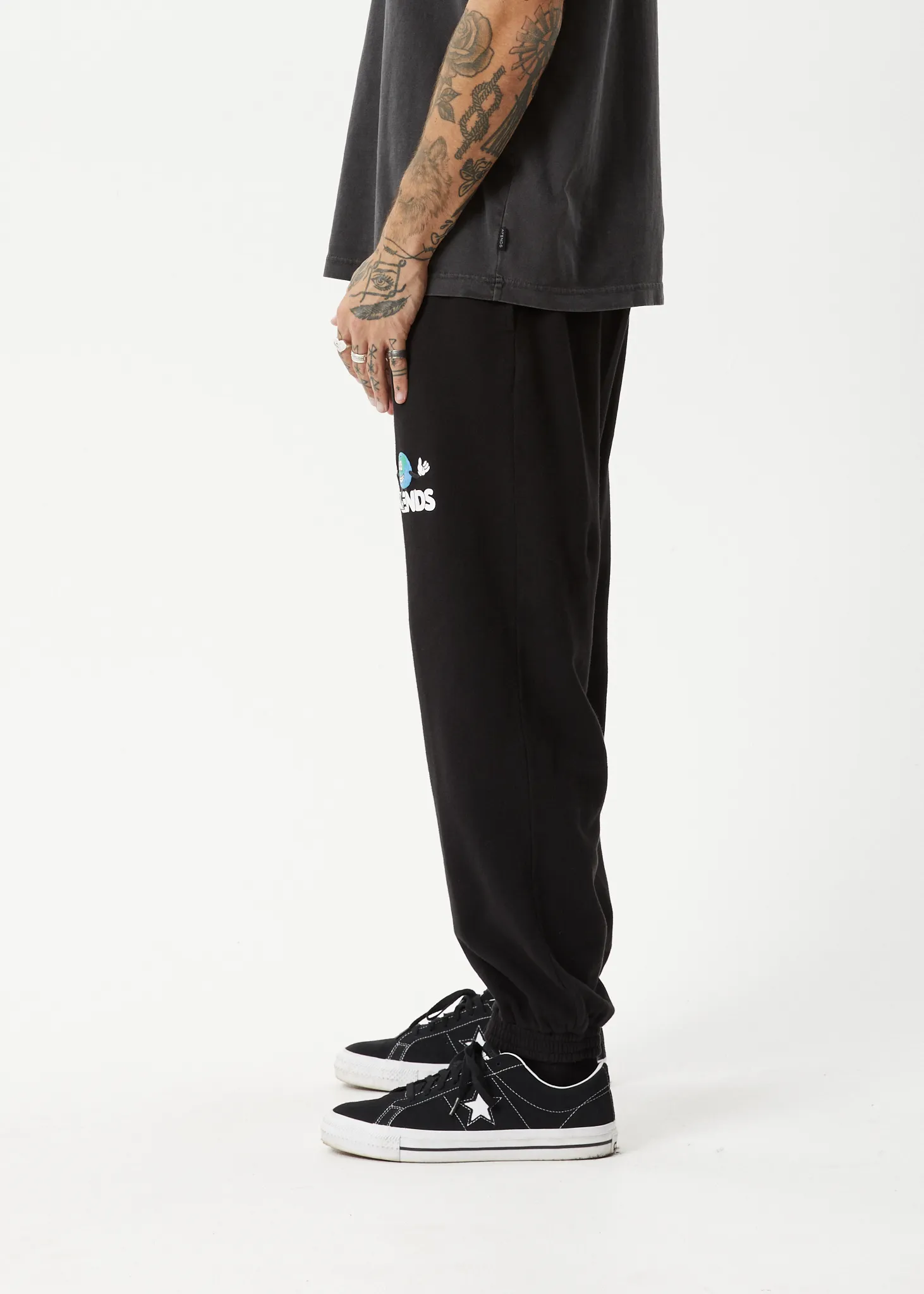 AFENDS Mens Hometown - Track Pants - BLACK