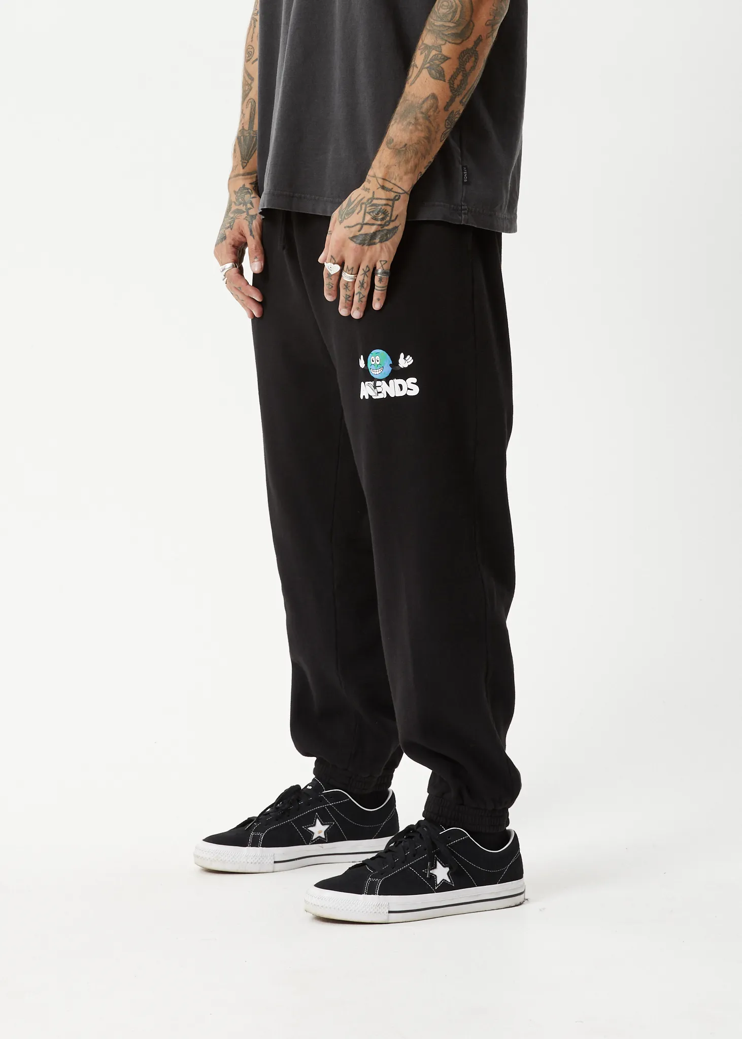 AFENDS Mens Hometown - Track Pants - BLACK