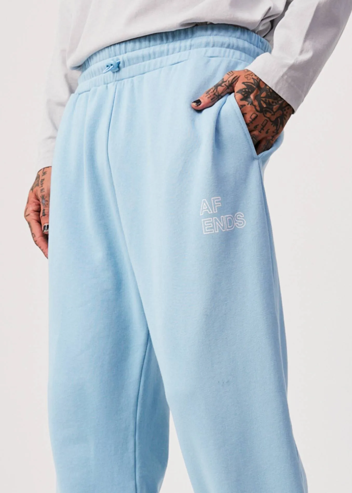 AFENDS Unisex Conditional - Unisex Sweat Pants - Sky Blue