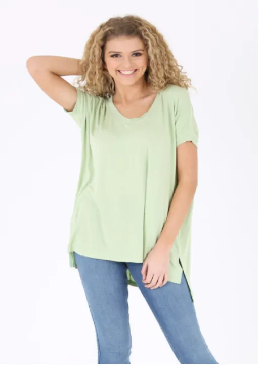 Angie Women's Oversized  V-neck Knit Tee