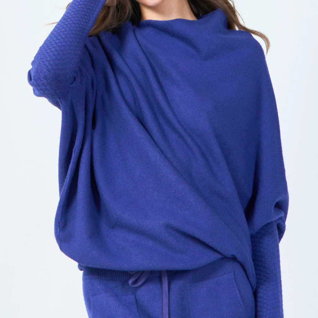 Asymmetrical knit poncho wholesale