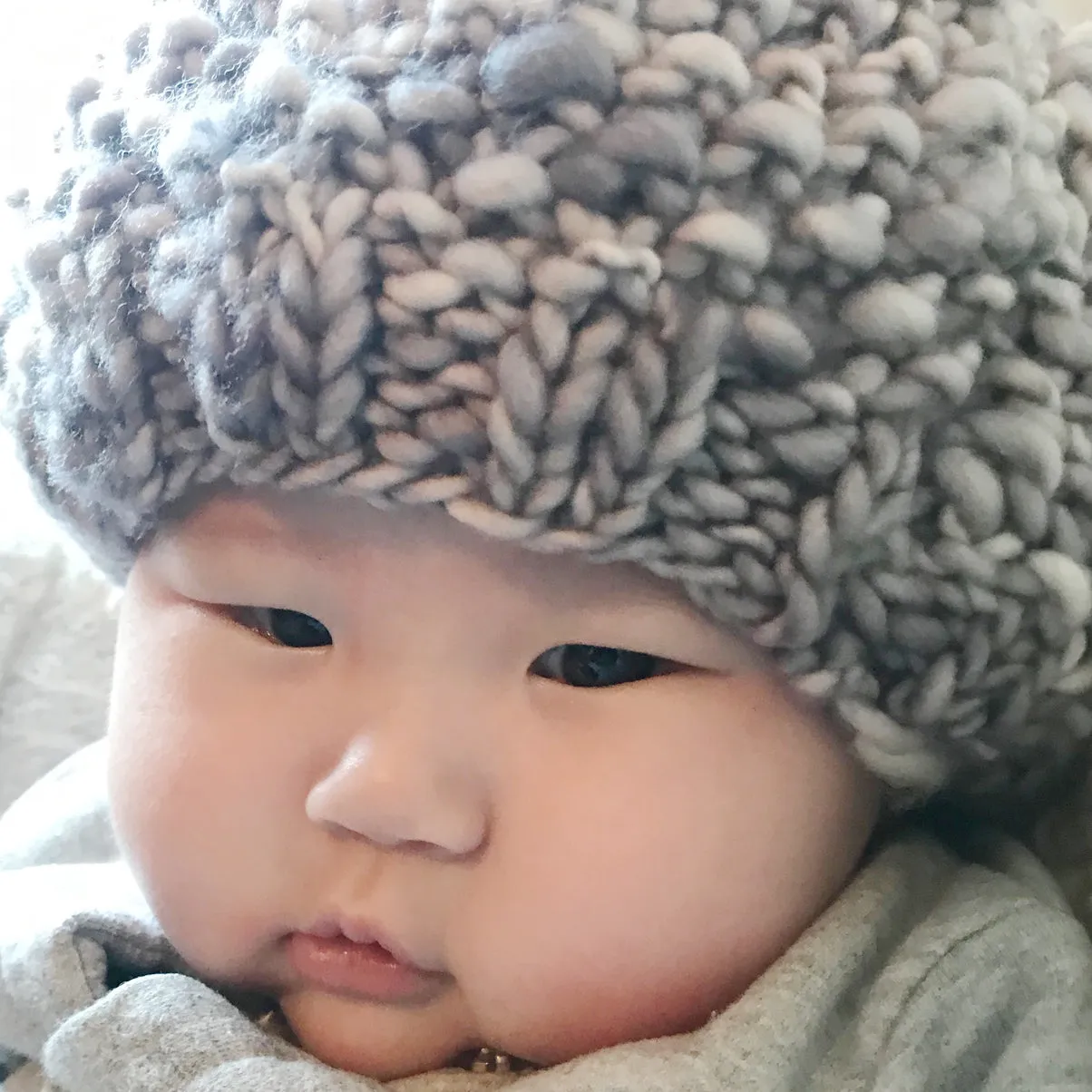 baby acorn beanie