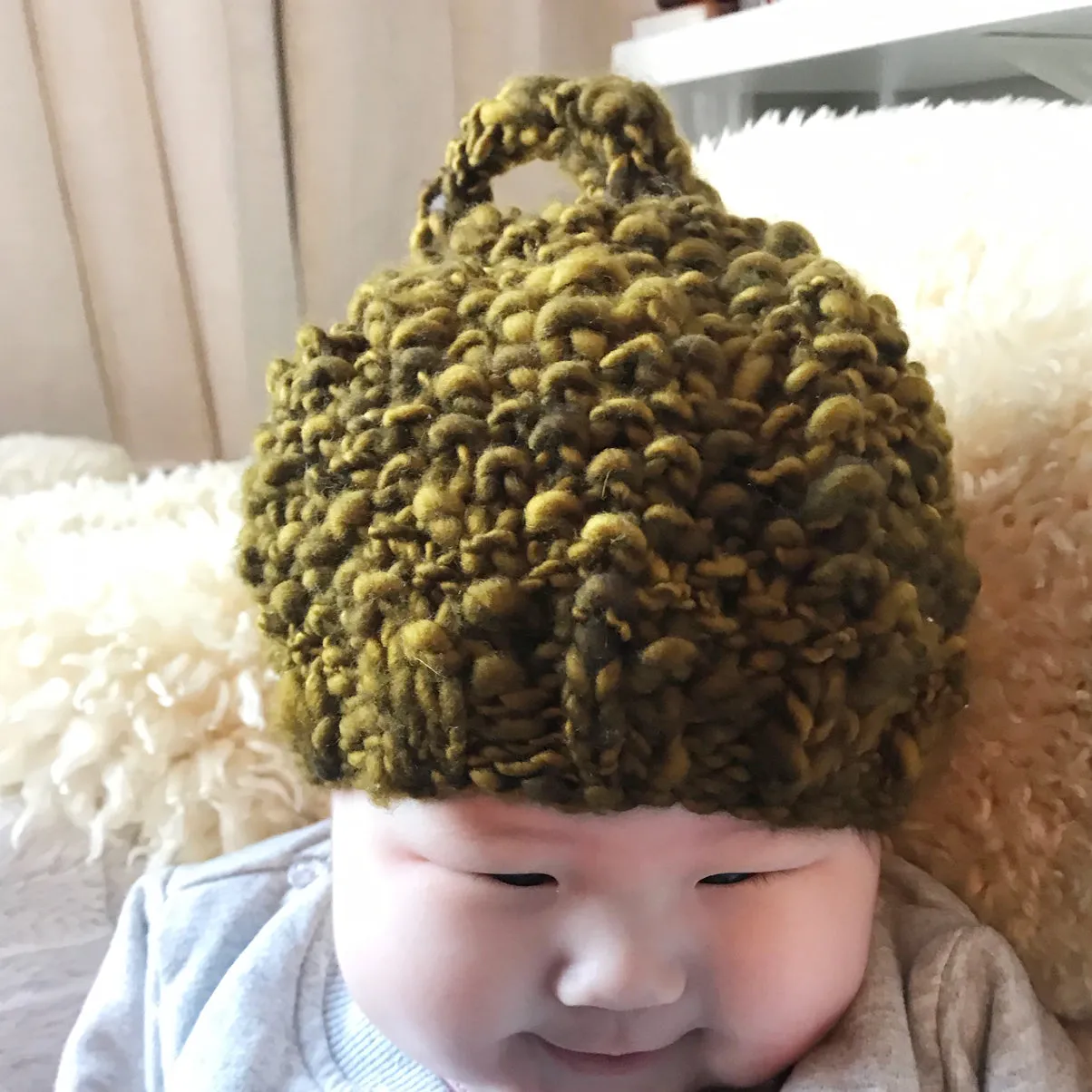 baby acorn beanie