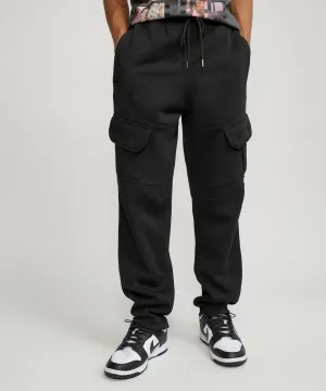 Banks Relaxed Fit Fleece Cargo Pants - Black