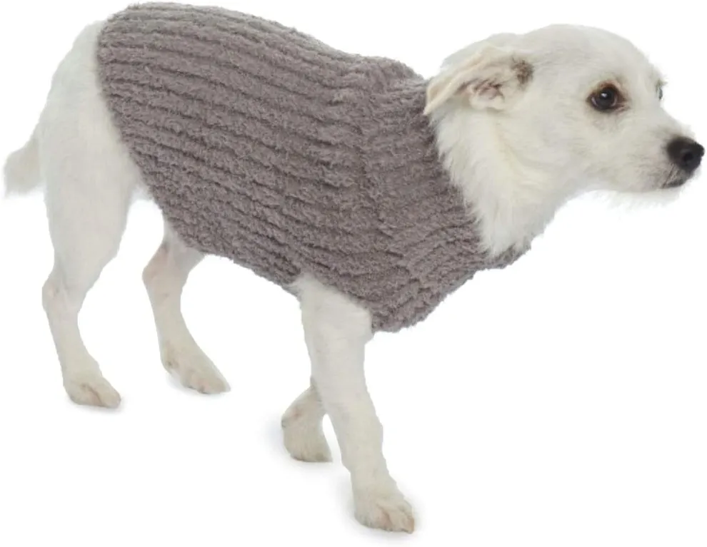 Barefoot Dreams CozyChic Ribbed Pet Sweater in Warm Gray