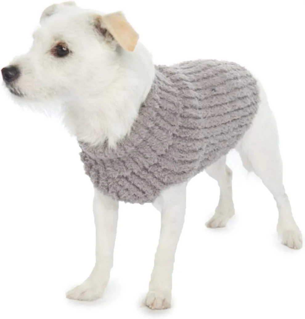 Barefoot Dreams CozyChic Ribbed Pet Sweater in Warm Gray