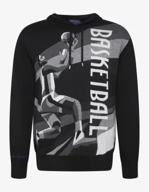 Black Basketball Graphic Cashmere Hoodie