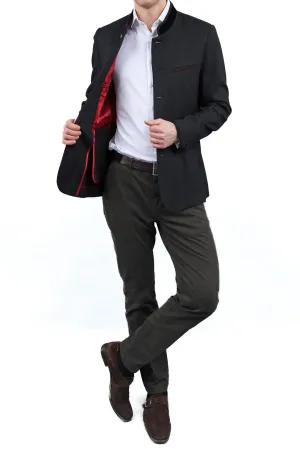 Blazer from wild-silk in mate black