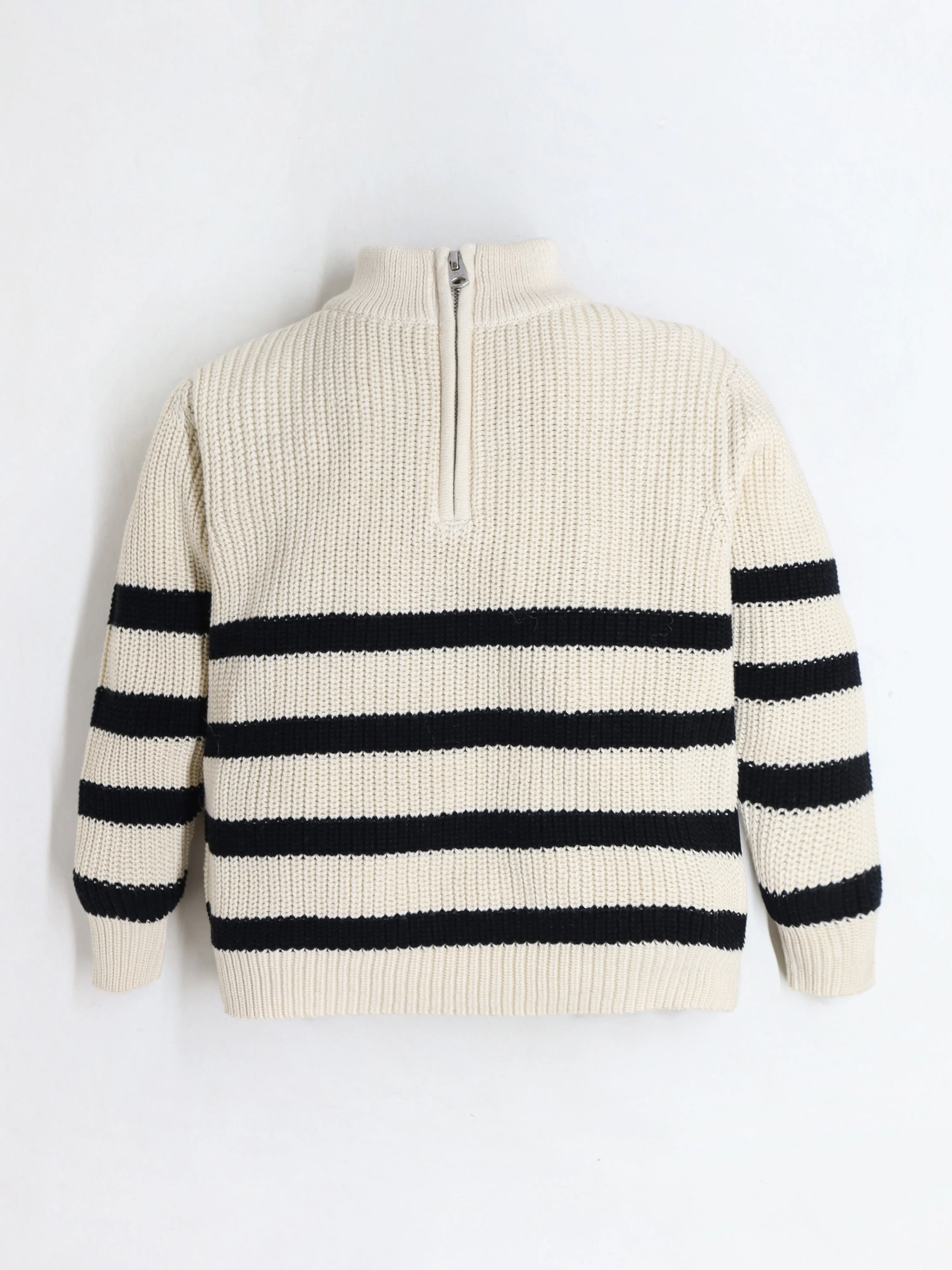 Cherry Crumble Unisex Off White & Black Striped Sweater