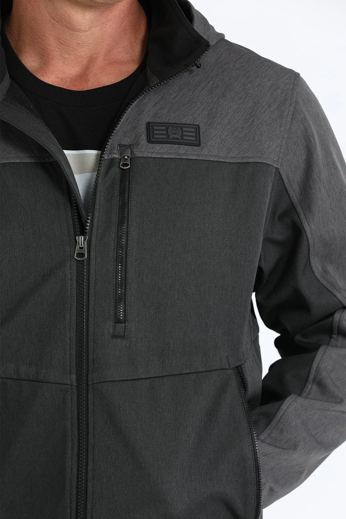 Cinch Black/Charcoal Bonded Men's Hooded Jacket