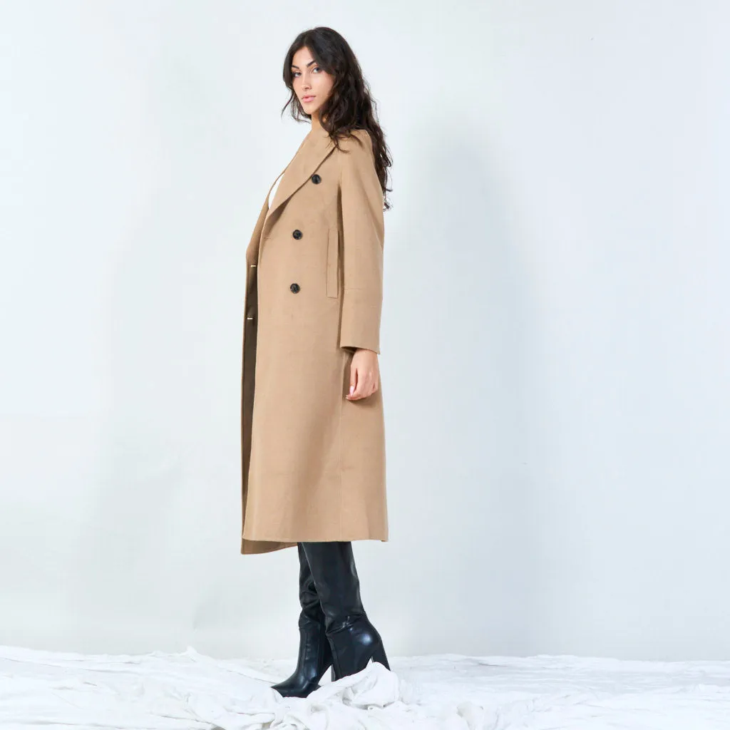 Double-breasted long coat wholesale