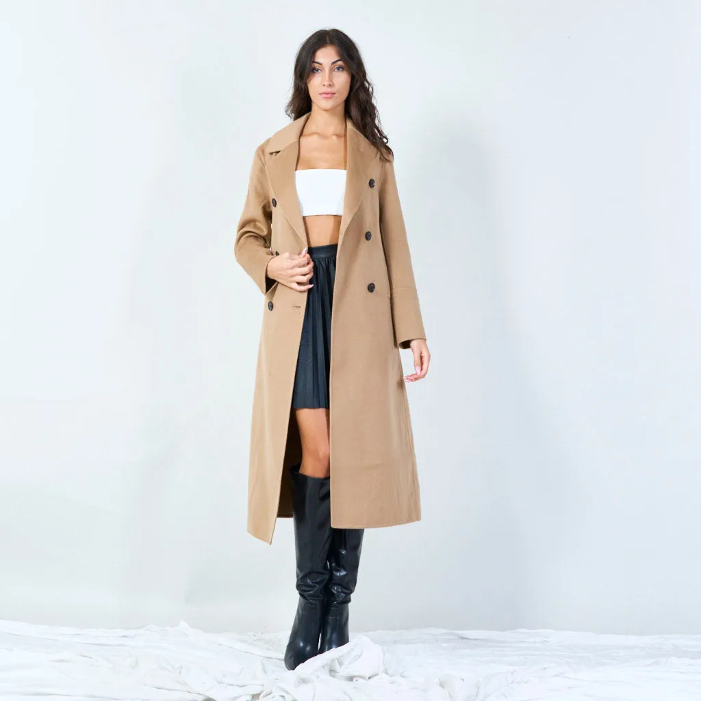 Double-breasted long coat wholesale