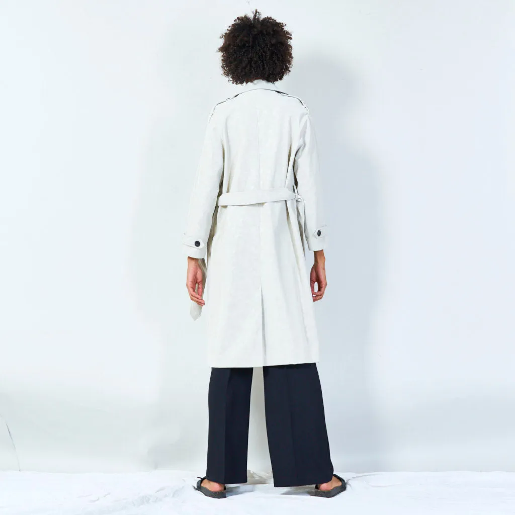 Double-breasted trench coat with belt wholesale