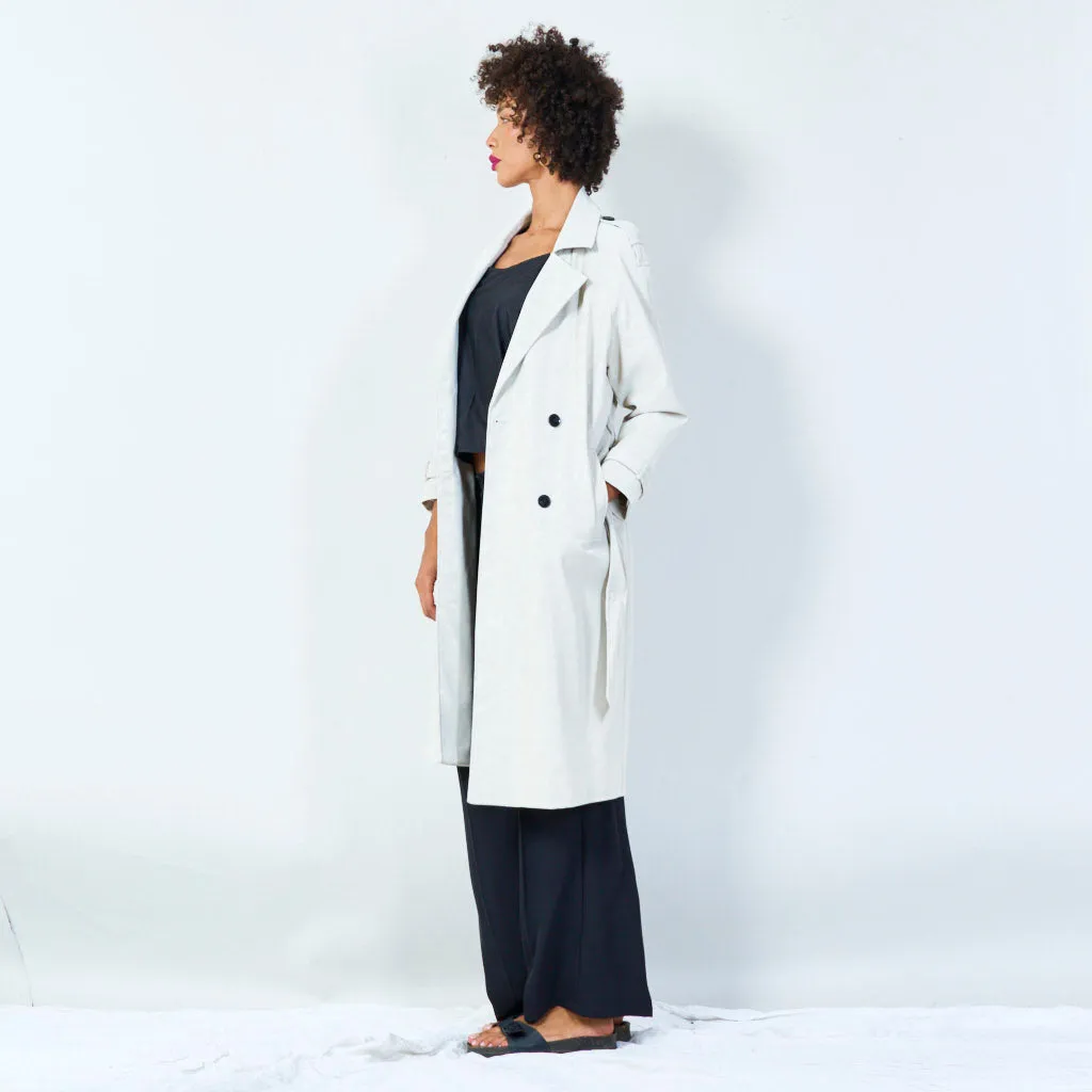 Double-breasted trench coat with belt wholesale