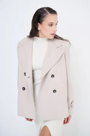 Double-breasted wool blend coat wholesale