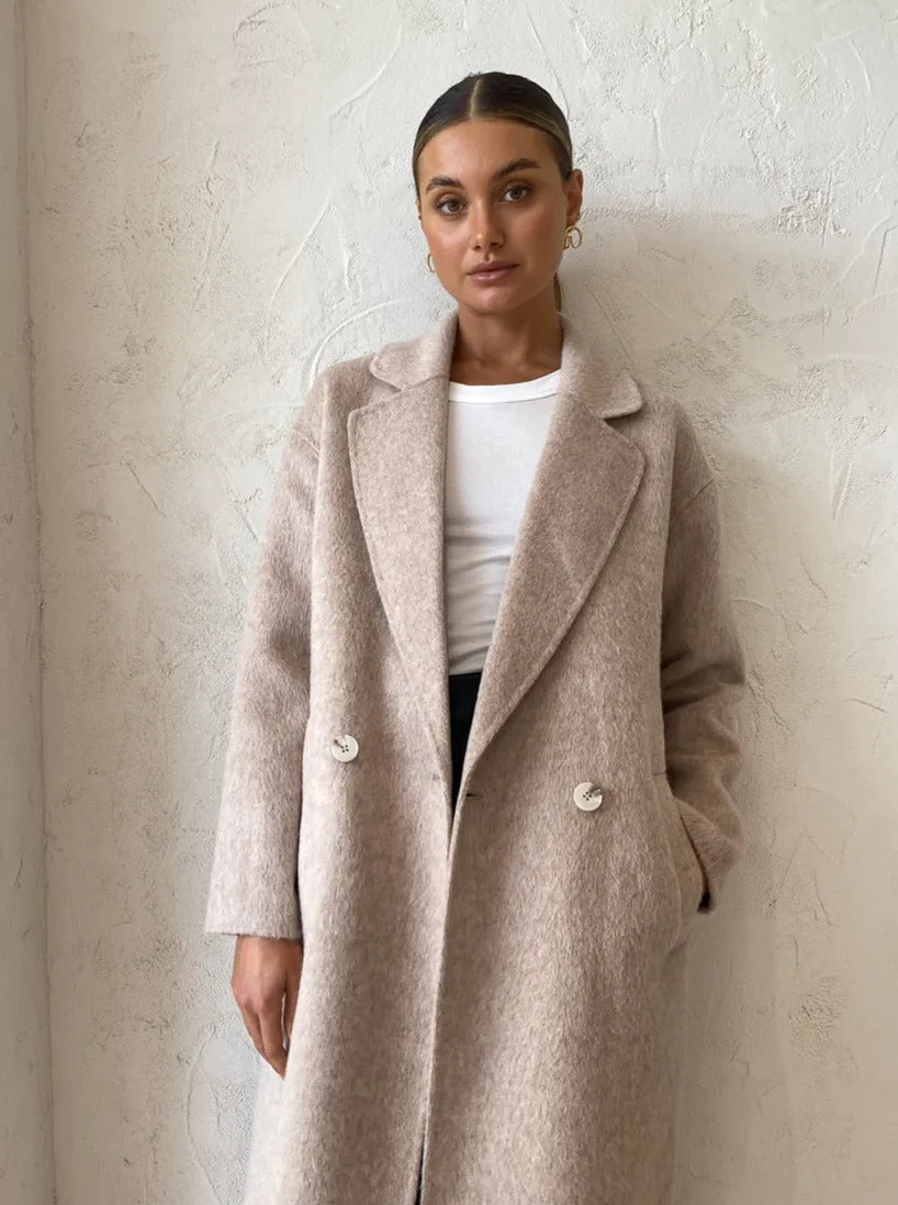 Elka Collective Sonnet Coat in Oat Marle