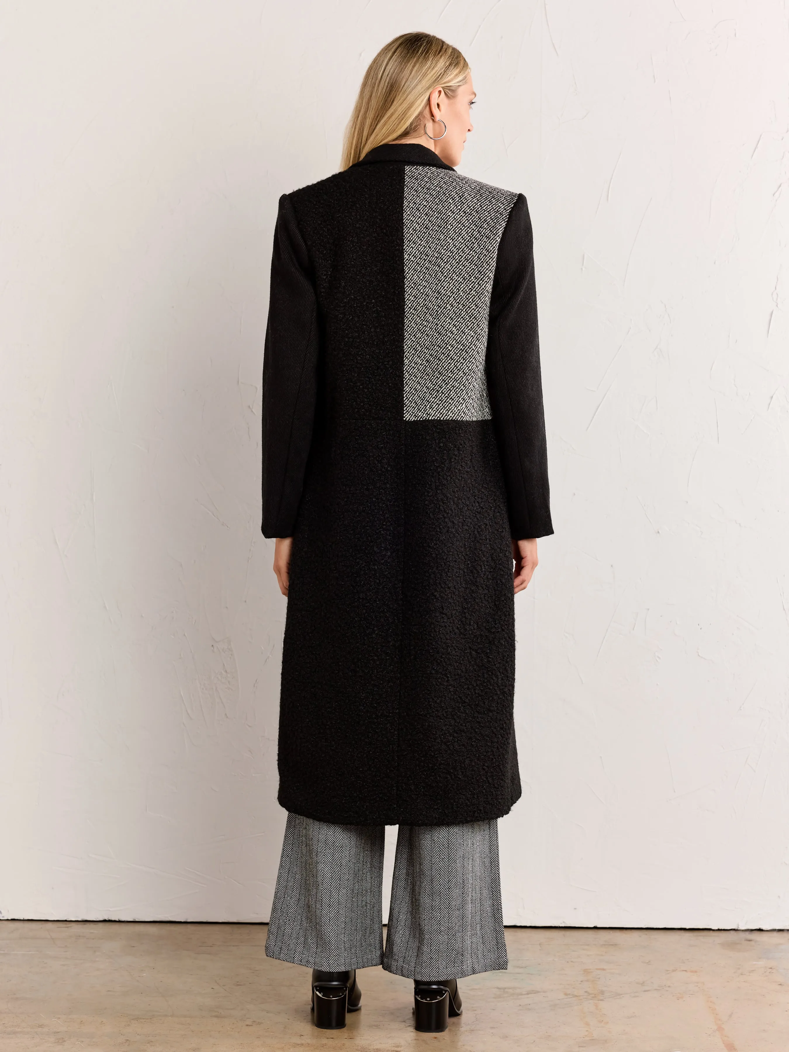 English Factory Double-Breasted Wool Blend Boucle Coat - Brands We Love