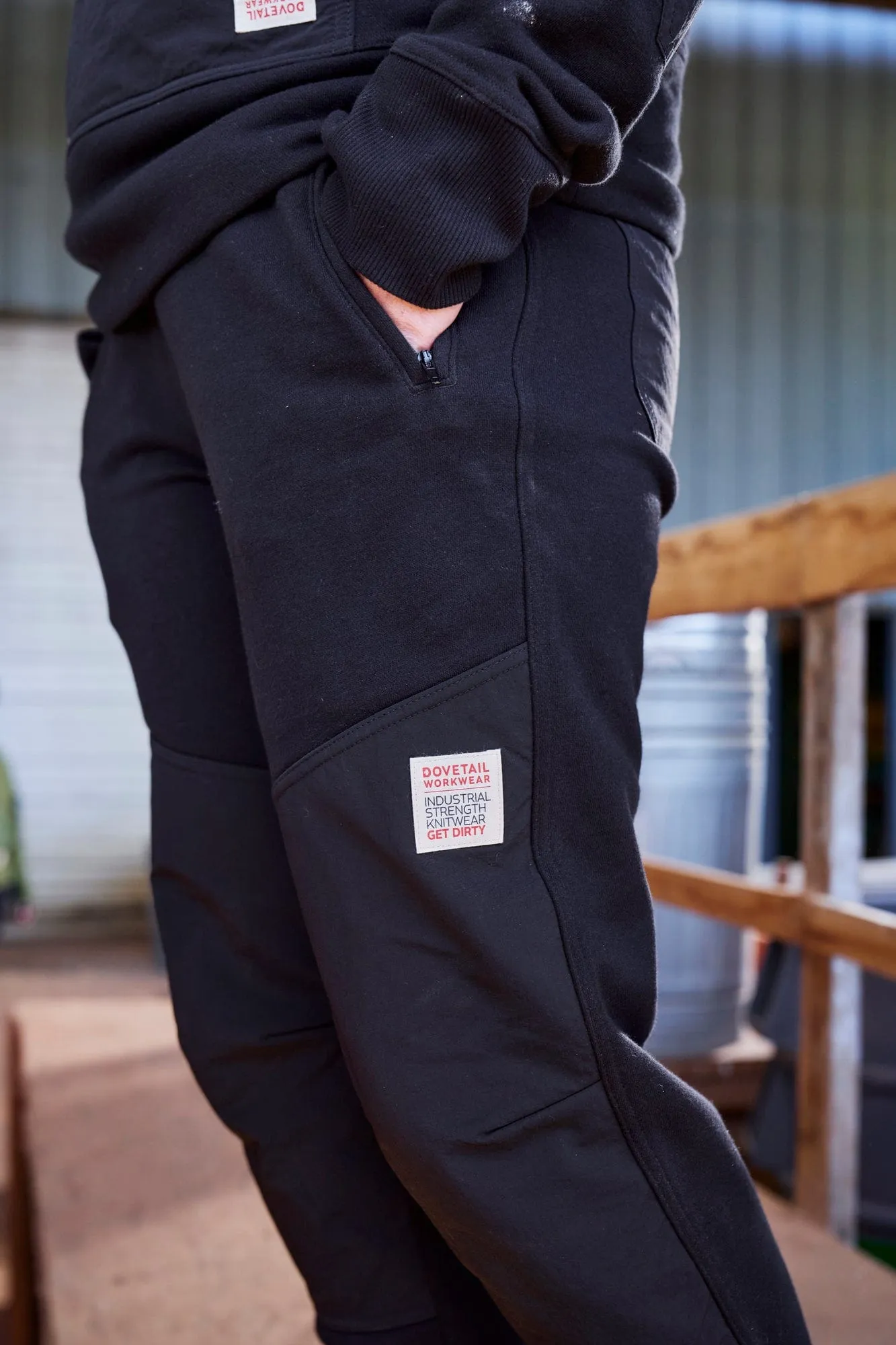 Flagger Fleece Jogger Work Pant in Black