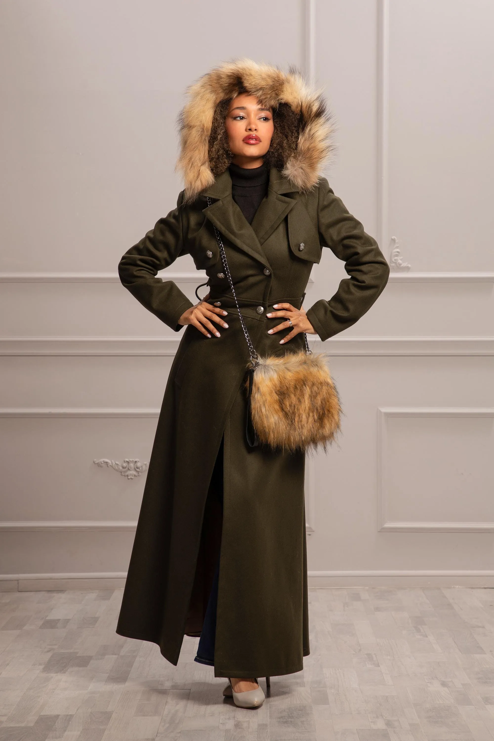 FOX FUR HOOD COAT