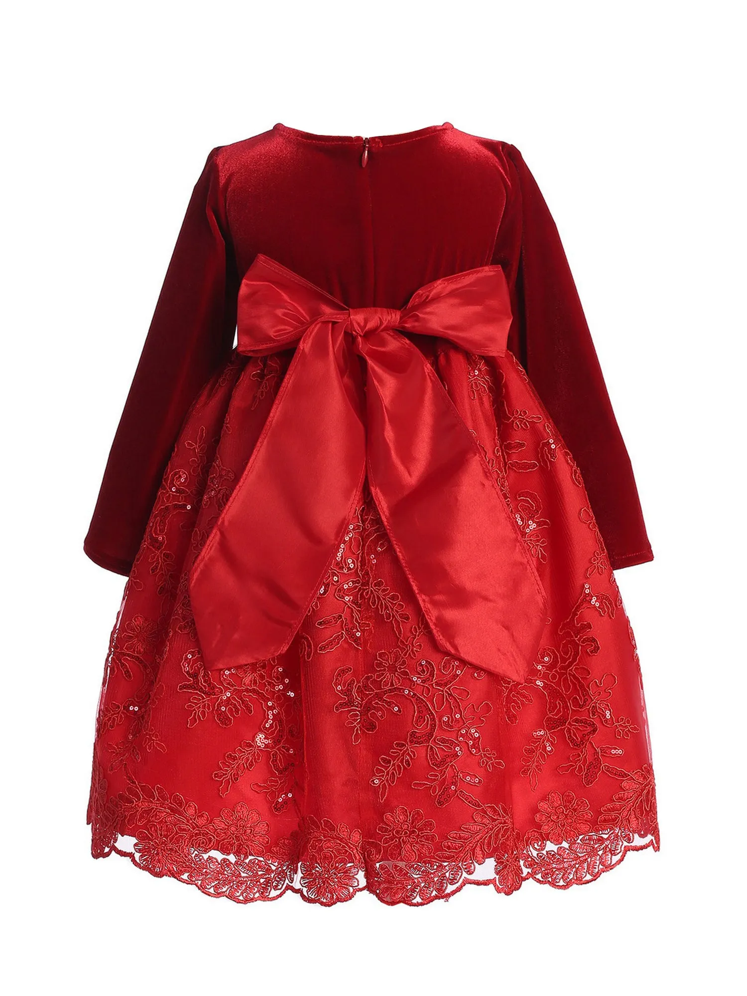 Girls Multi Color Velvet Sequin Corded Embroidery Tulle Christmas Dress 2T-7