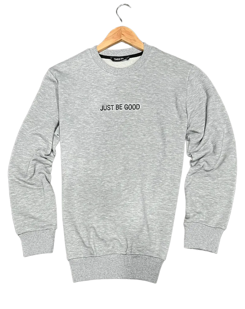 Gray Men's Sweatshirt Crewneck Pullover lightweight Fleece