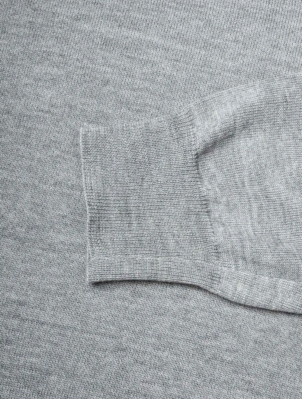 Grey Roll Neck Fine Merino Wool Jumper