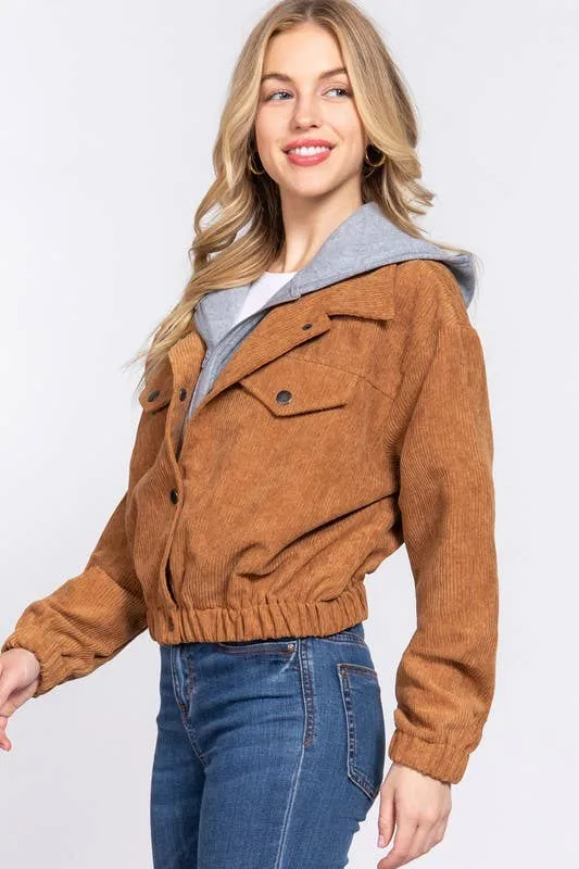 HOODIE CORDUROY JACKET