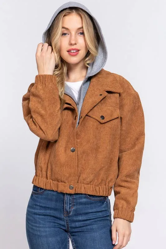 HOODIE CORDUROY JACKET