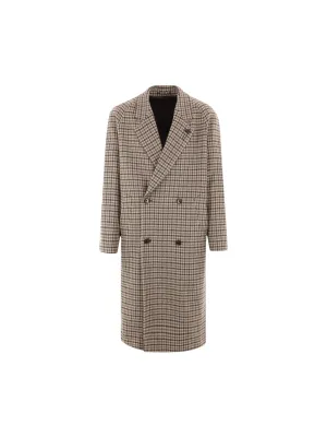 Houndstooth Wool Cashmere Coat