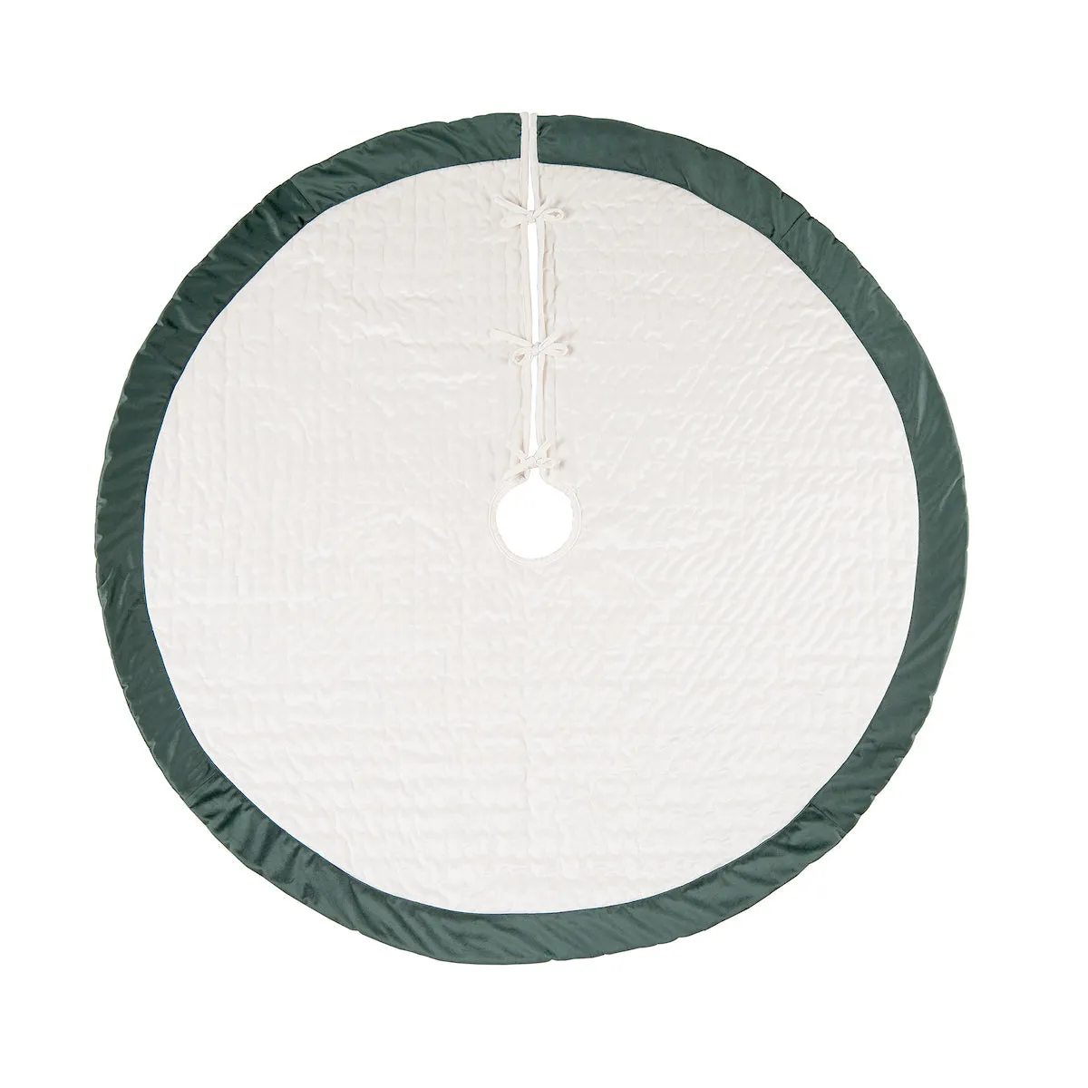 Ivory and Green Velvet Tree Skirt