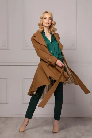 KHAKI SKIRT COAT