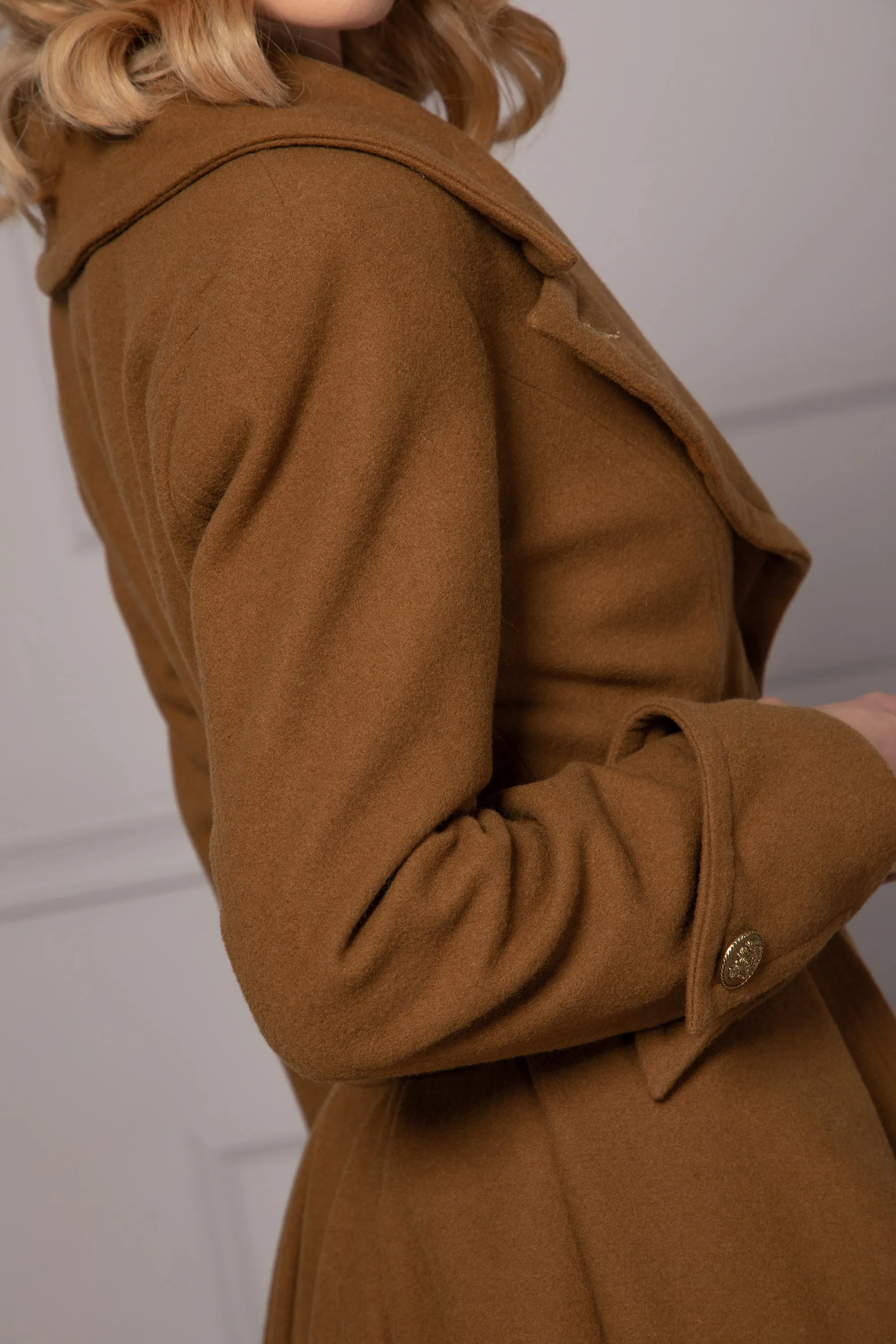 KHAKI SKIRT COAT