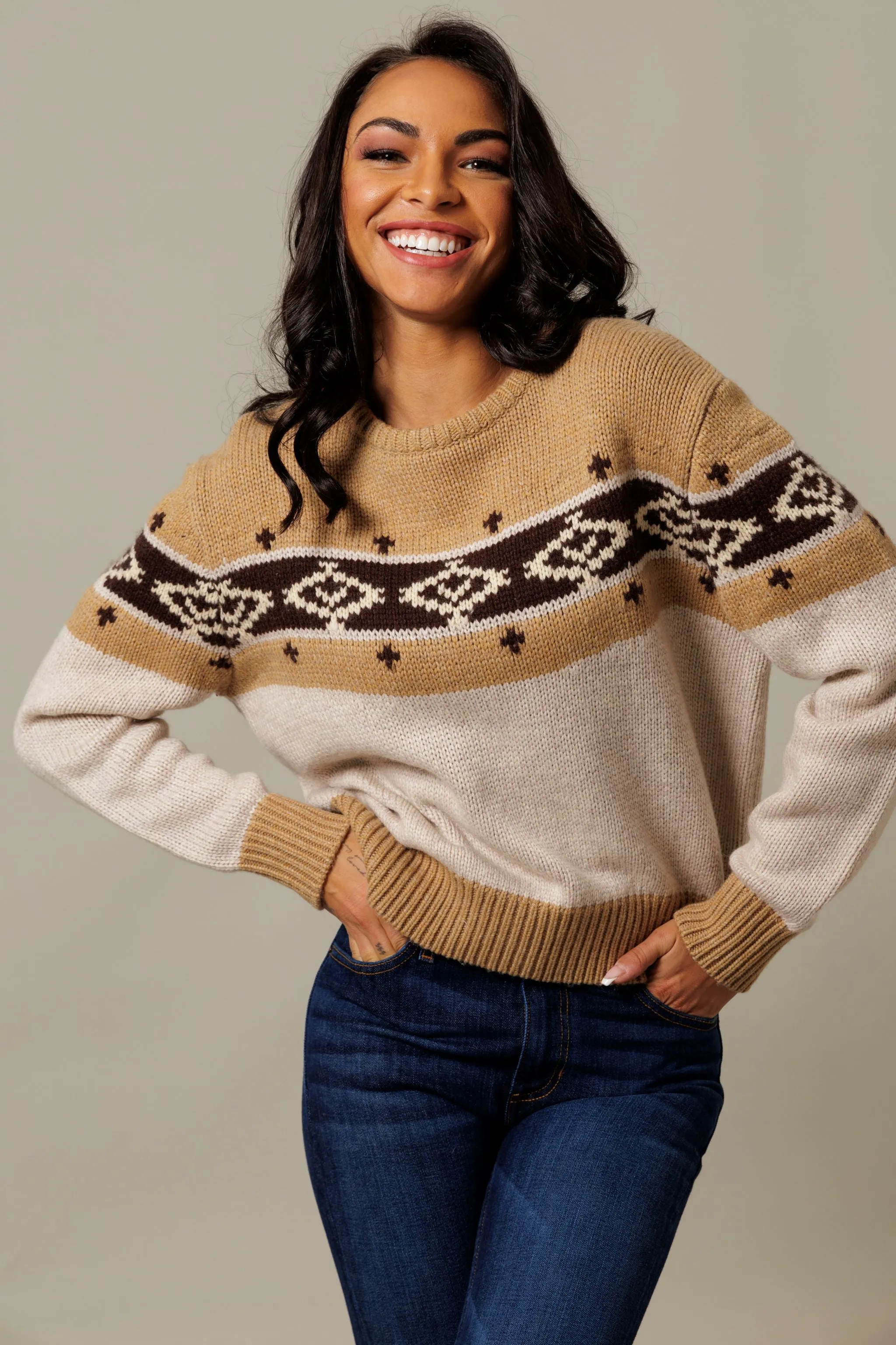 Kimes Ranch Women's Chama Crew Sweater in Oatmeal