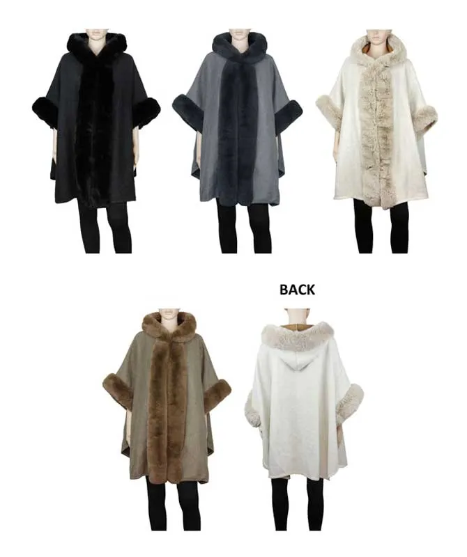 Ladies Fur Poncho Capes Wholesale