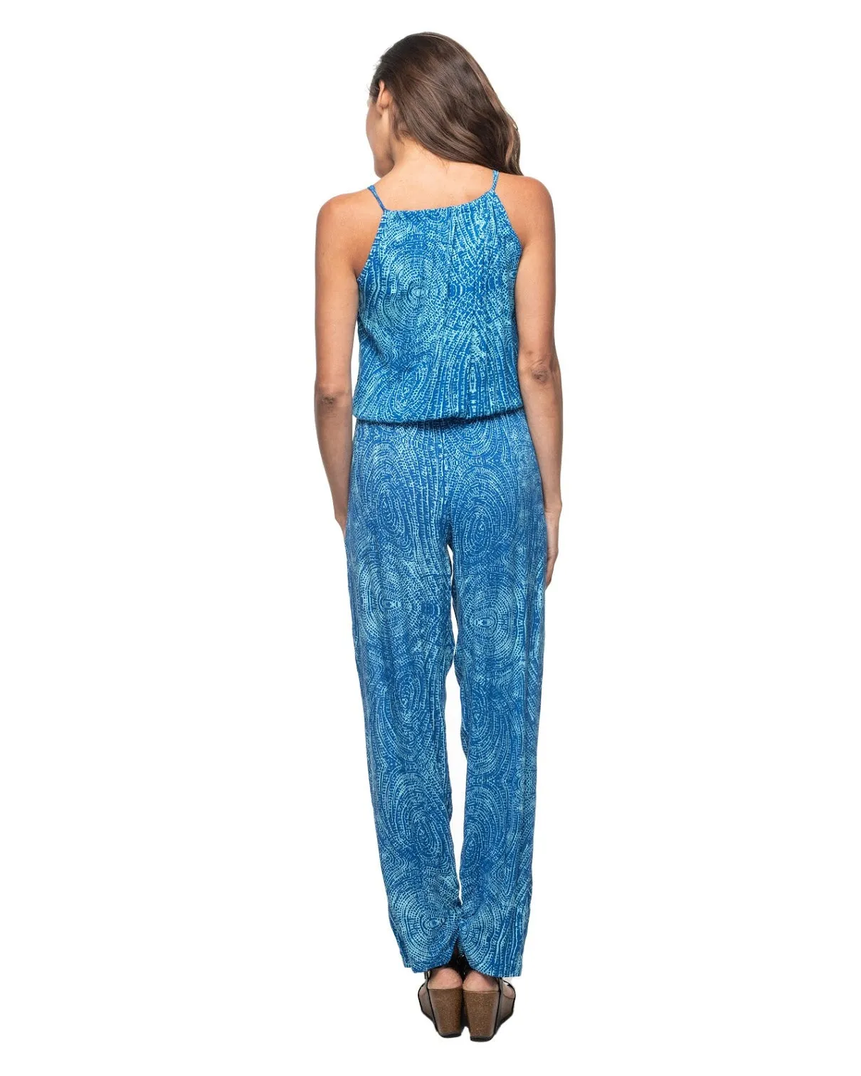 Long Printed Resort Plumeria Jumpsuit