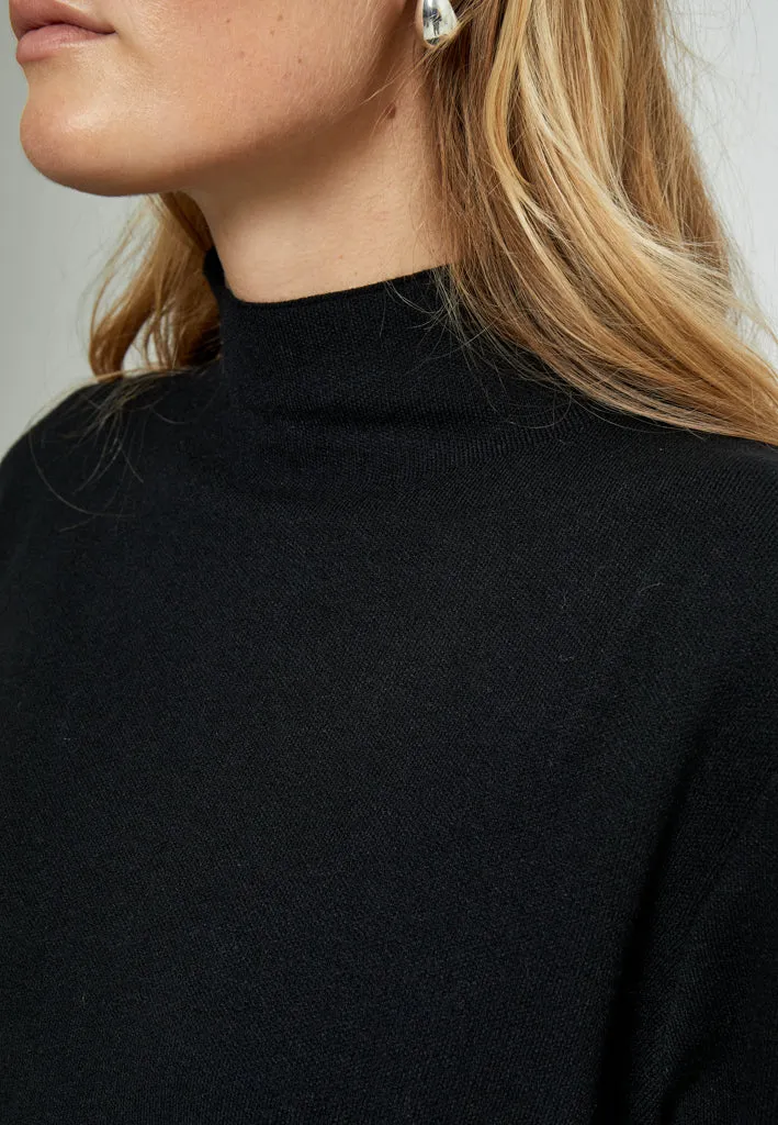 Lupi High Neck Knit Pullover - Black