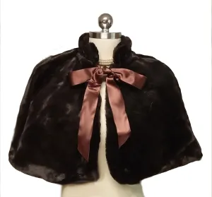 *LUXURIOUSLY SOFT & PLUSH FAUX FUR CAPE / CAPELET / JACKET FOR OVER EVENING GOWNS, COCKTAIL DRESSES & PALAZZO PANTS OUTFITS