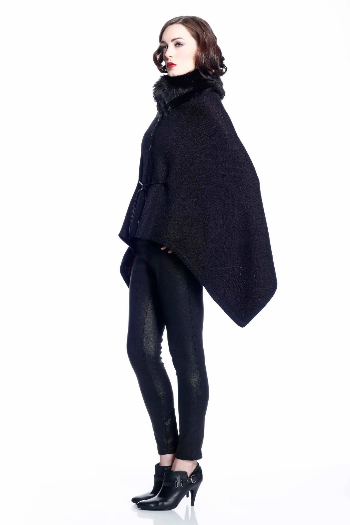 Marcella Reversible 4-Way Cape with Detachable Collar