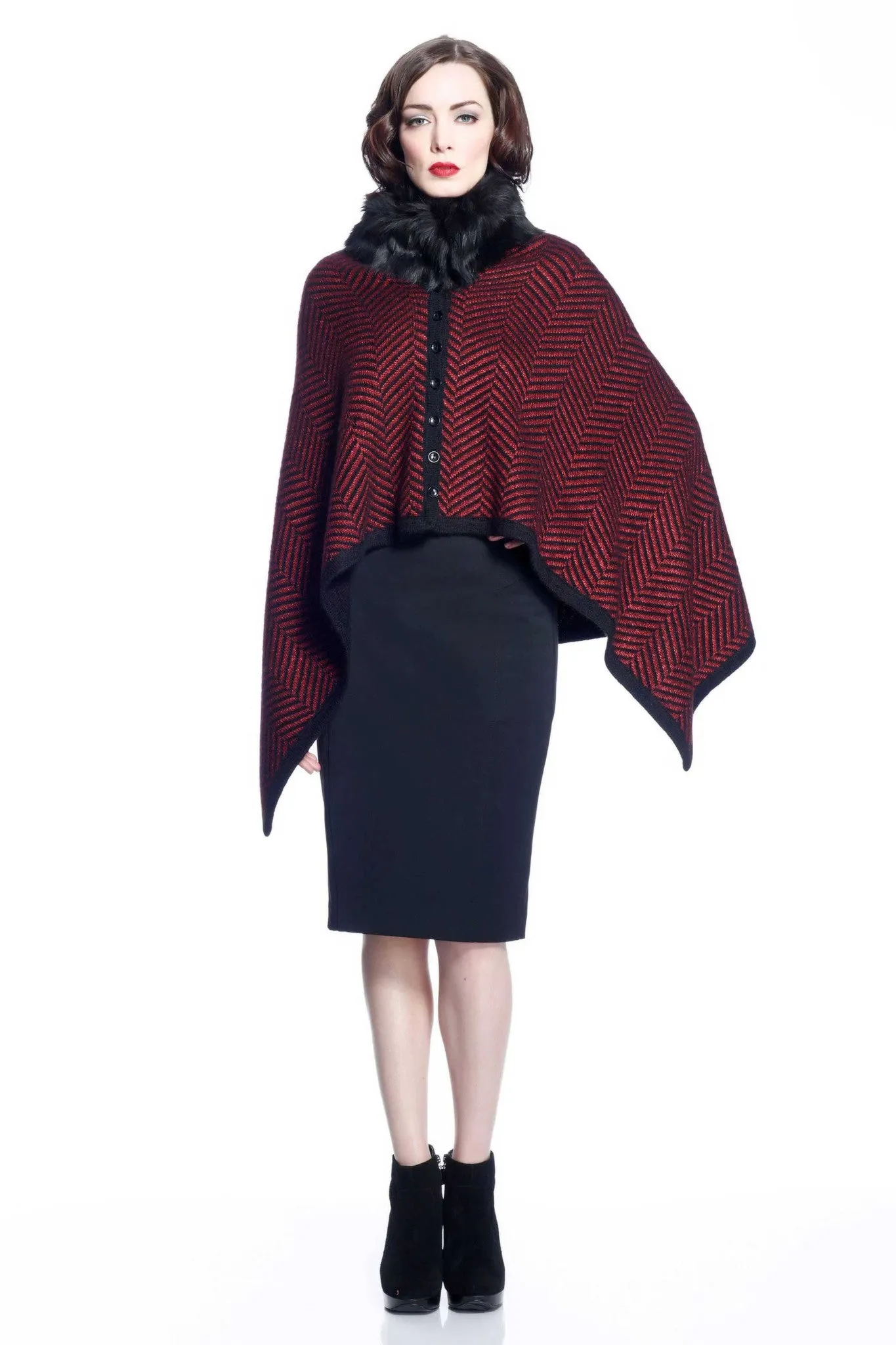 Marcella Reversible 4-Way Cape with Detachable Collar