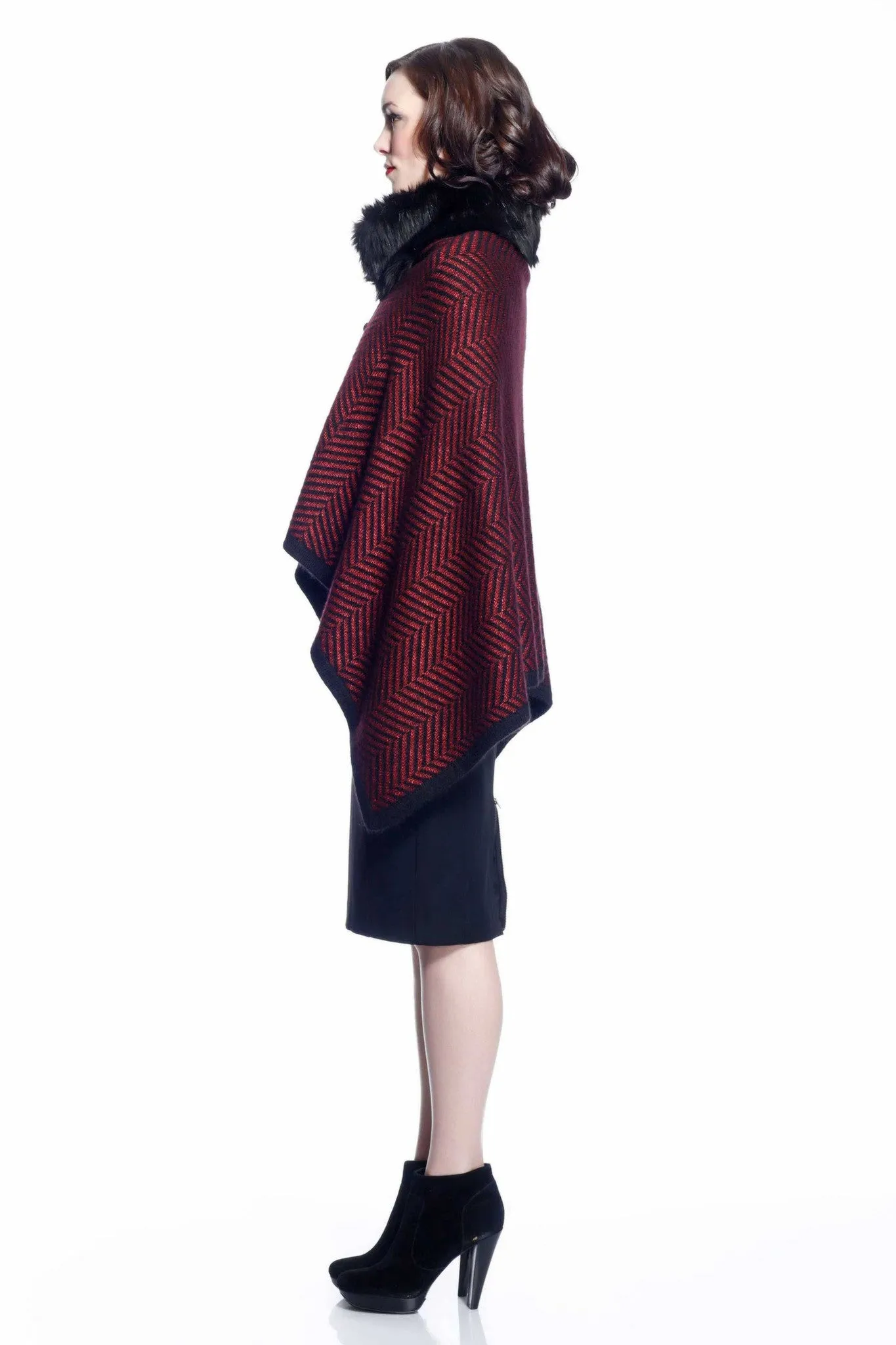 Marcella Reversible 4-Way Cape with Detachable Collar