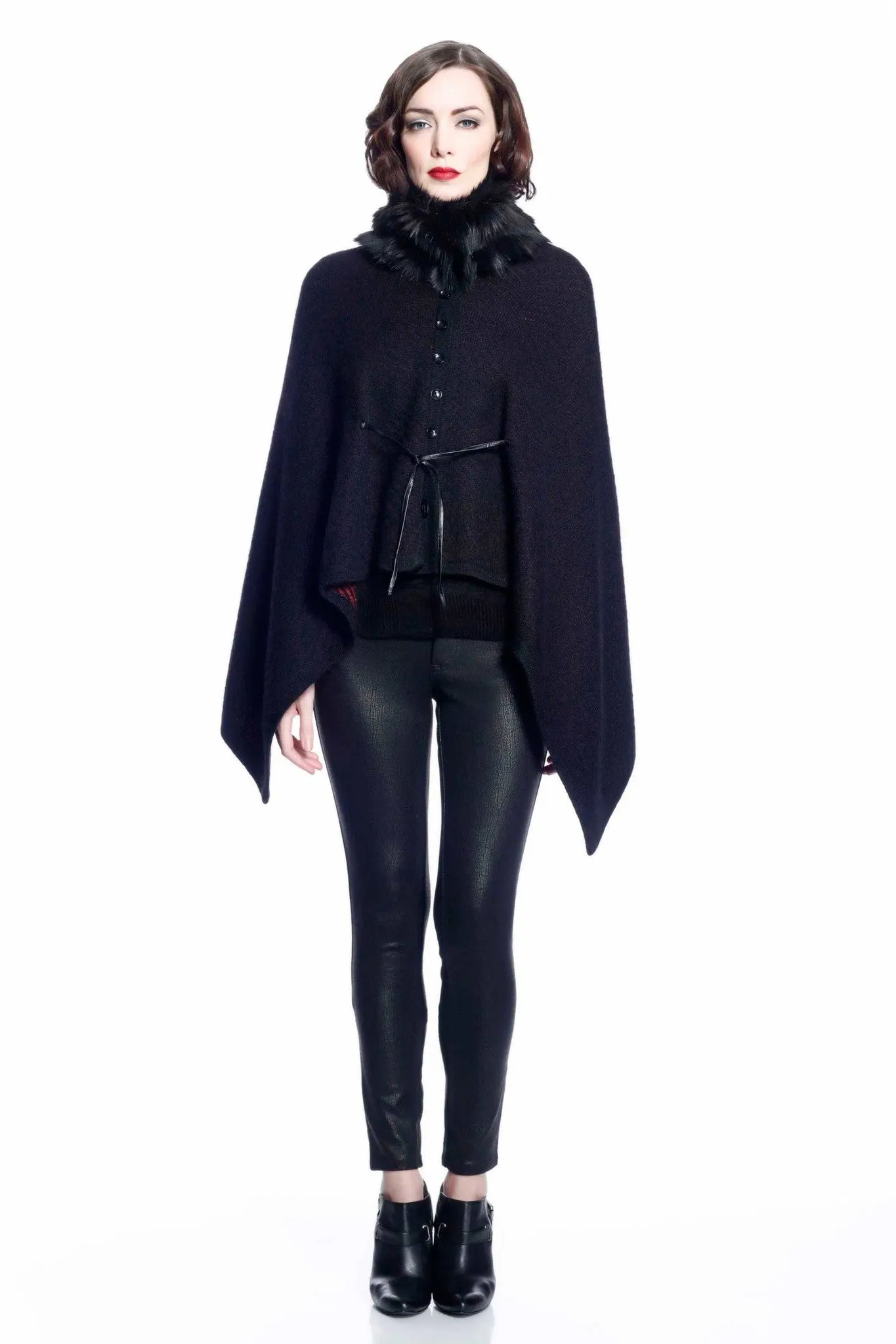 Marcella Reversible 4-Way Cape with Detachable Collar