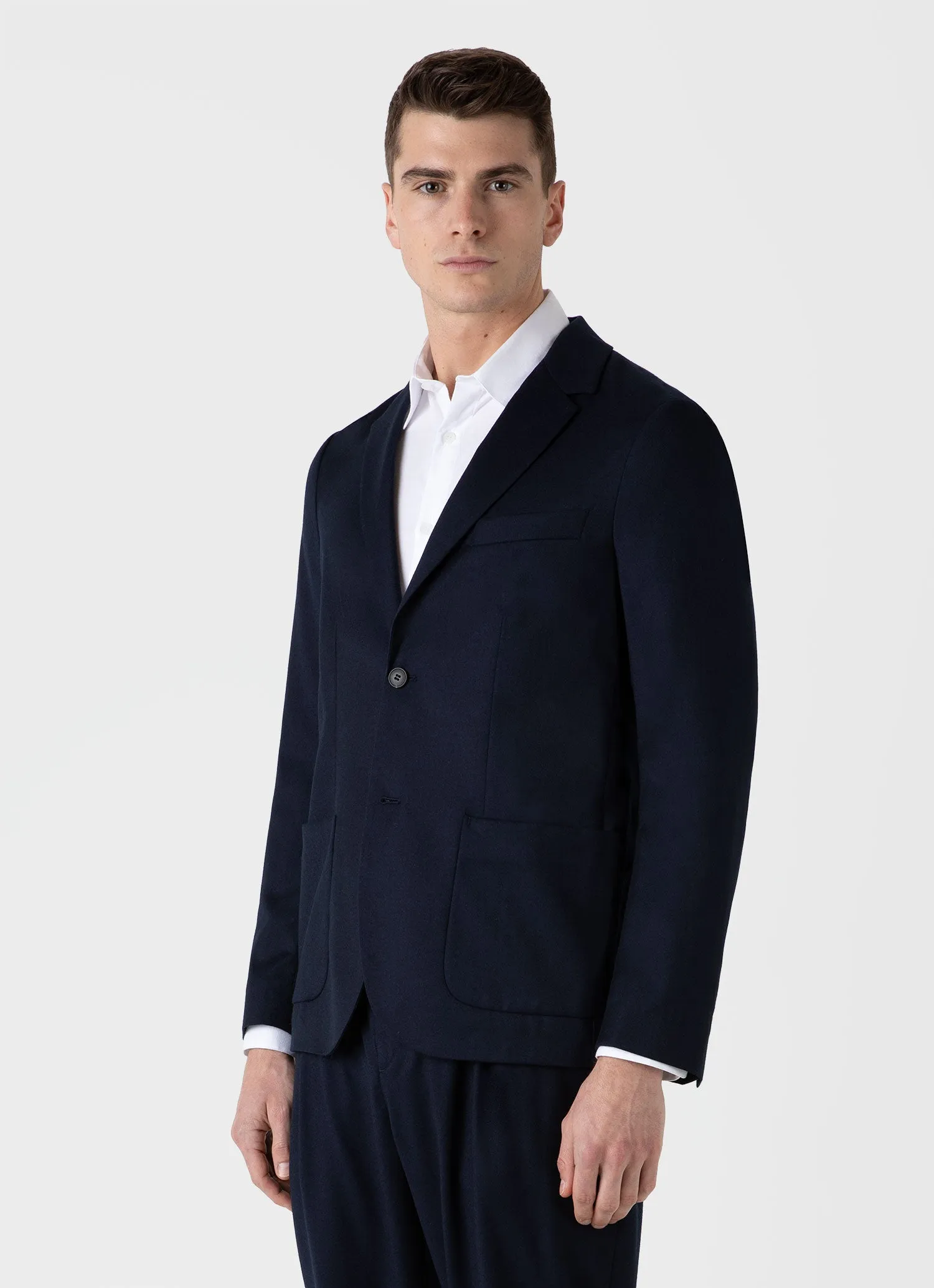 Men's Wool Flannel Two-Piece Suit in Navy