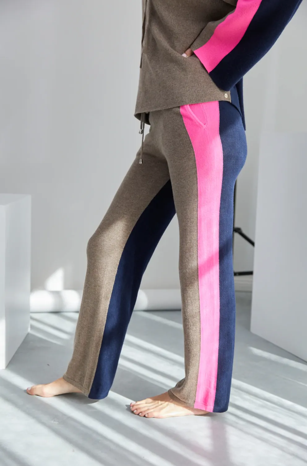 Mia Fratino - Sasha Pants Chestnut / Hot Pink / French Navy