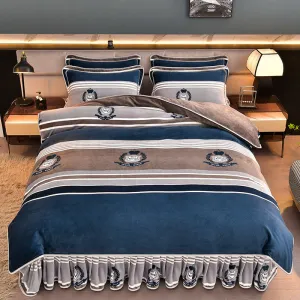 Modern Style Thickened Comfortable Milk Velvet Bed Sheet Set