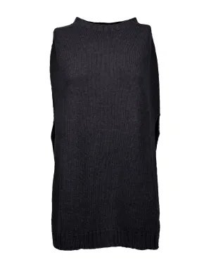 NEW FALL 24 - Pure Cashmere Side Slits Poncho Black