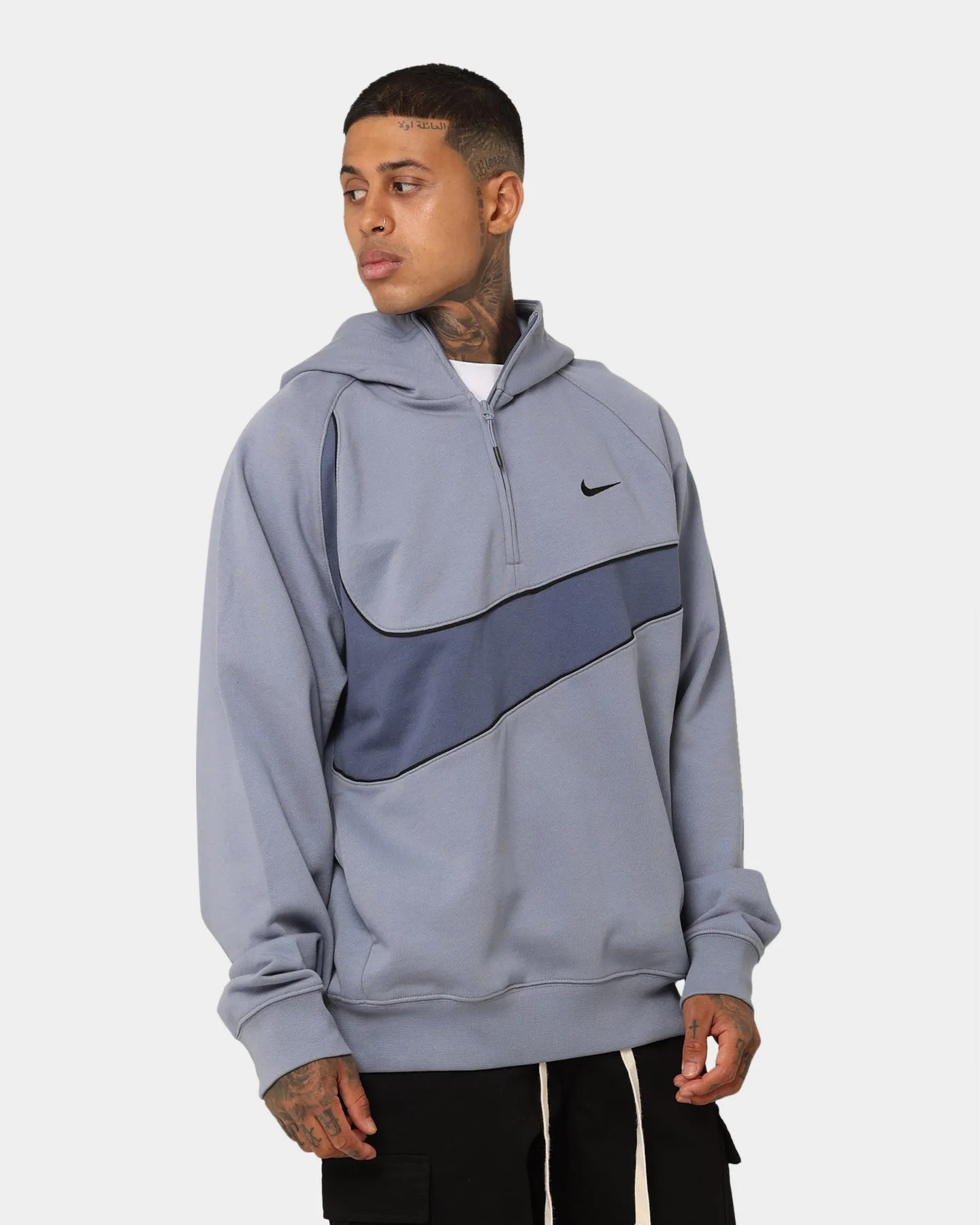 Nike Swoosh Fleece Half Zip Hoodie Ashen Slate