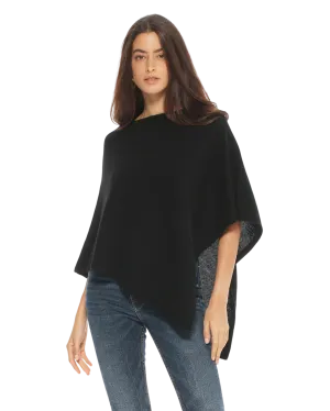 Pure Cashmere Capelet Poncho Black